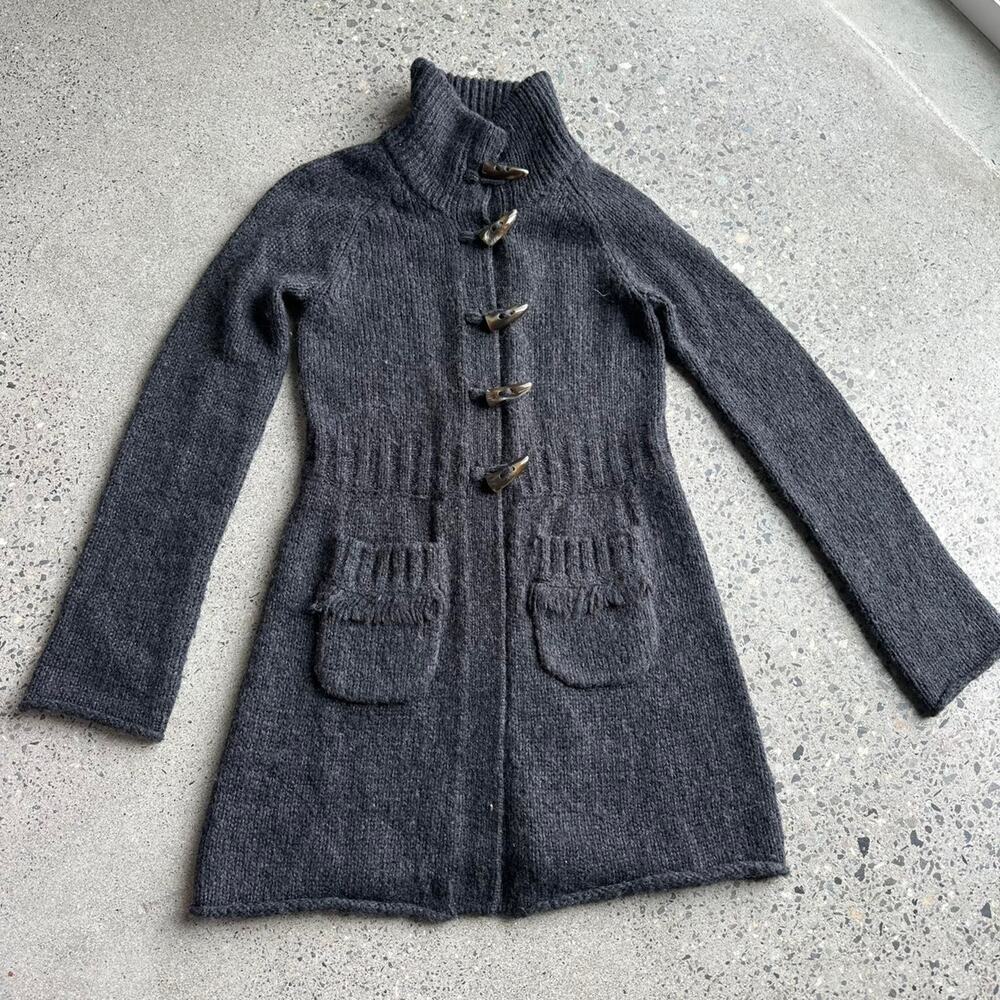 Mossimo Supply Co Women’s Small Cardigan Charcoal Knit Wool Blend Y2K Toggl